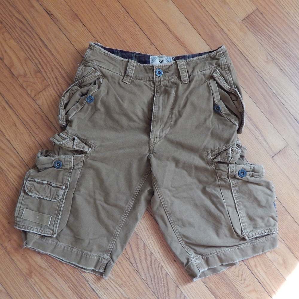 American Eagle Dark Tan Cargo Shorts Sz 28